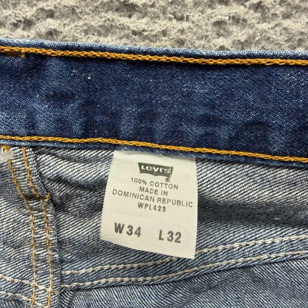 Vintage Levi's 501 Jeans Mens 34x32 Blue Cotton Denim Straight Leg Faded Travel